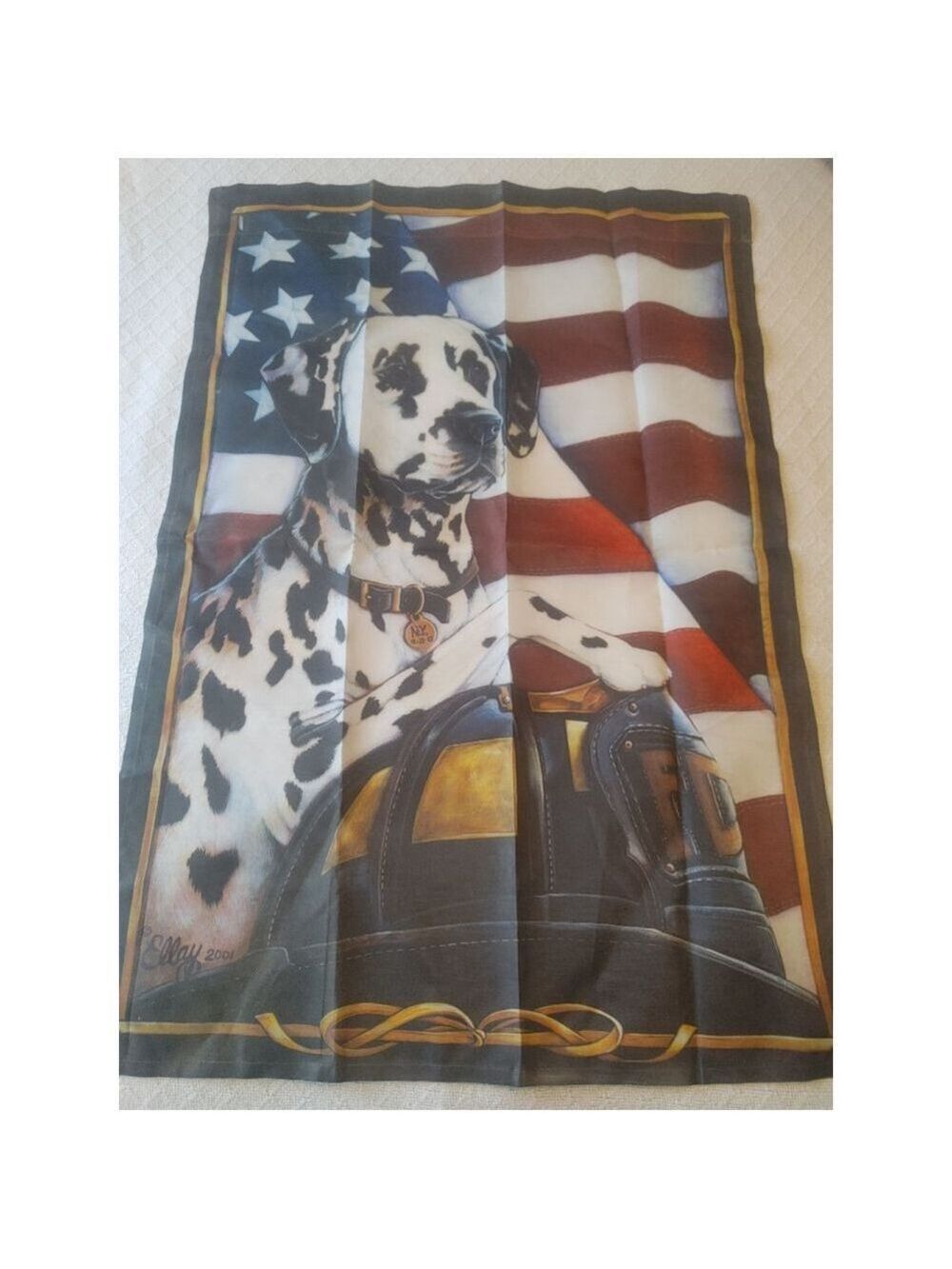 Unbranded Tapestry Dalmatian The Firefighter Mascot Flag 9/11 One Size